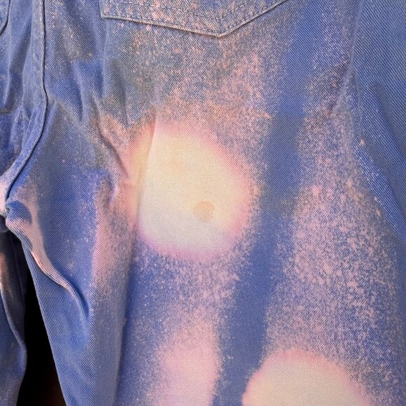 Vintage Bongo Custom High-Rise Straight Jeans With Ankle Zips Size 14 Blue & Pin - Picture 13 of 15